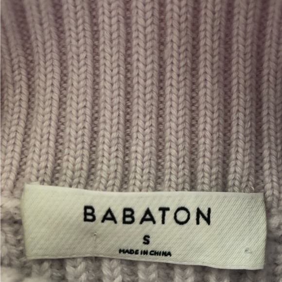 Aritzia Babaton Guell Sweater Merino Wool Ribbed Crop in Iced Lavender Size S - Picture 4 of 11